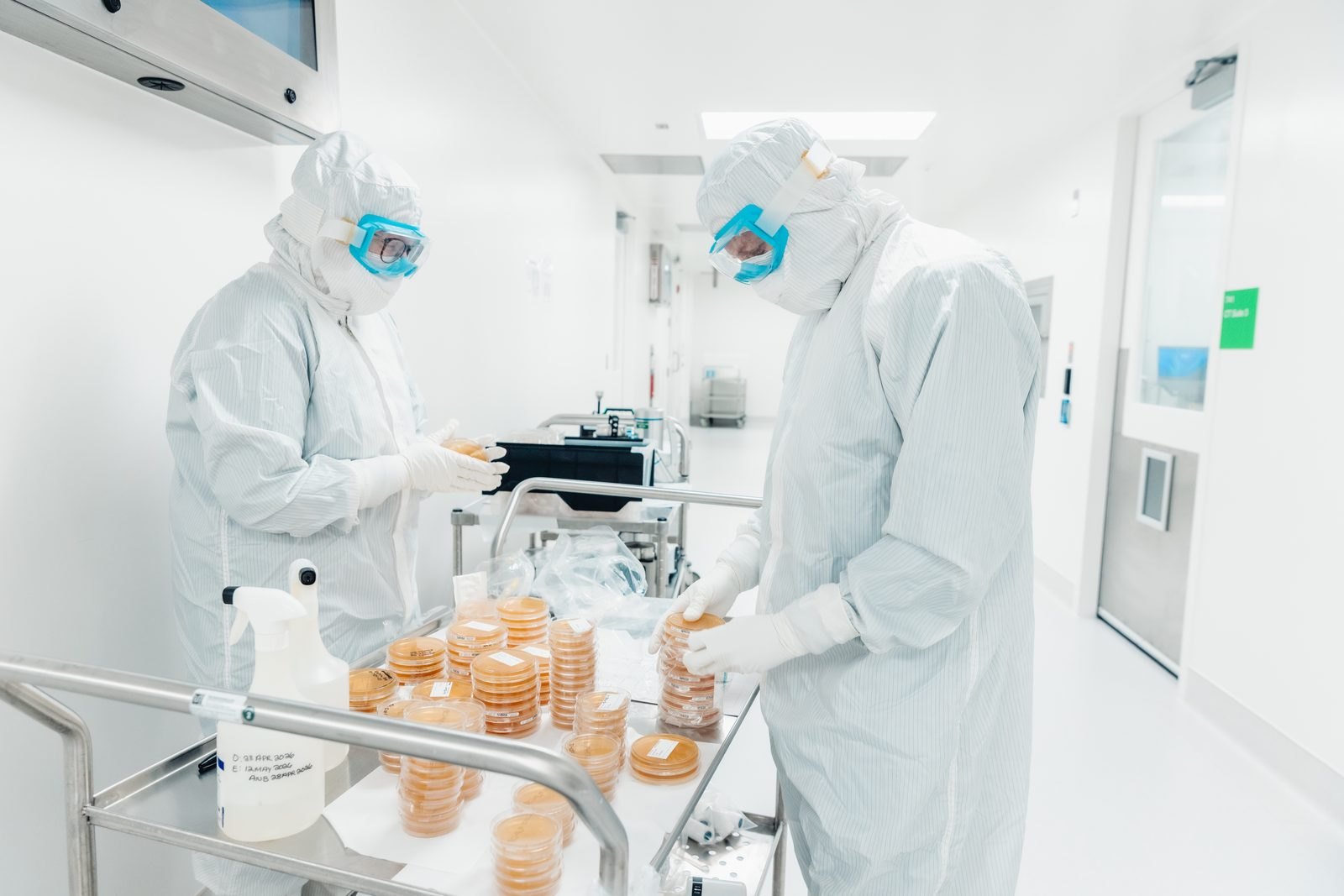 MADE Scientific operators gowned and working in a Grade B cleanroom suite at Princeton